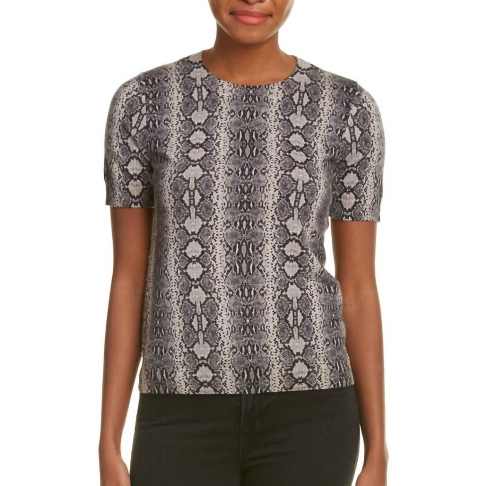 Rebecca Taylor Wool Snake Print Short Sleeve Sweater Size XS